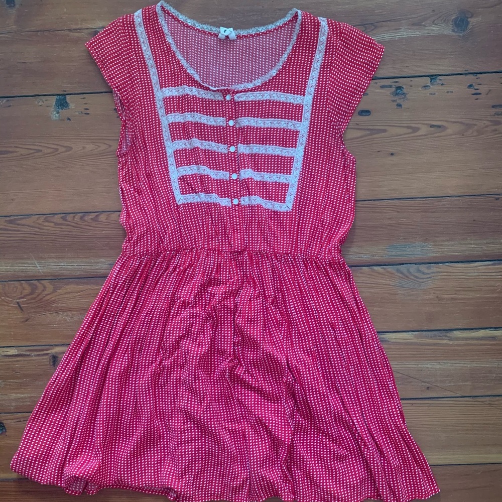 Free People Red Polka Dot Dress
